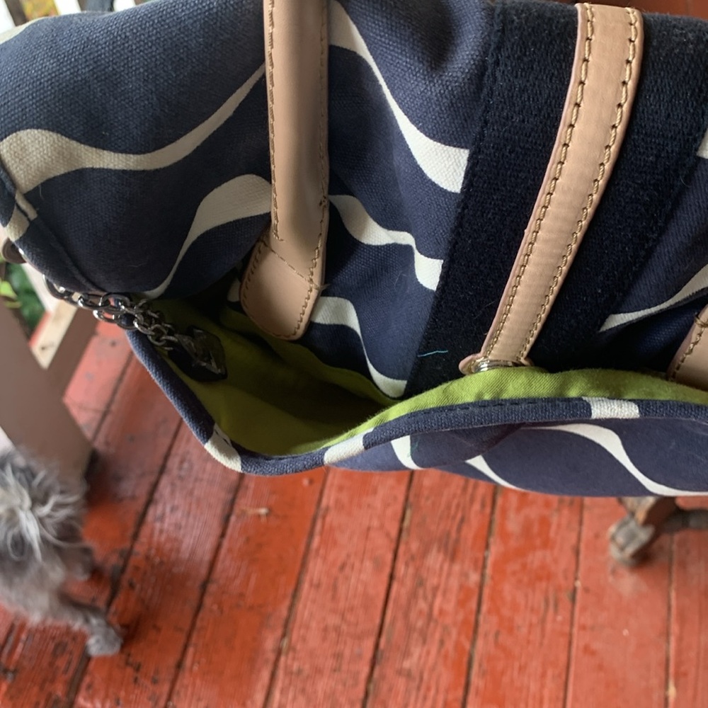 Juicy Couture navy and cream canvas satchel - Picture 7 of 7